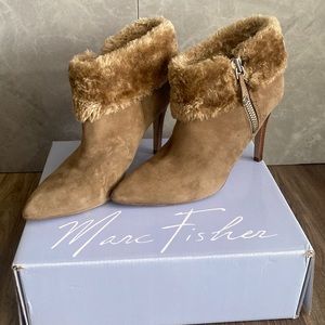 Marc Fisher suede and fur booties